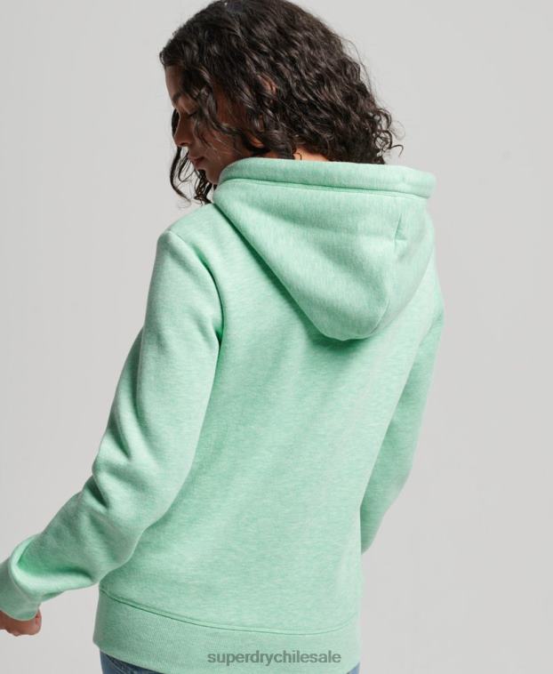 mujer Superdry verde sudadera con logo bordado 2R68Z3413