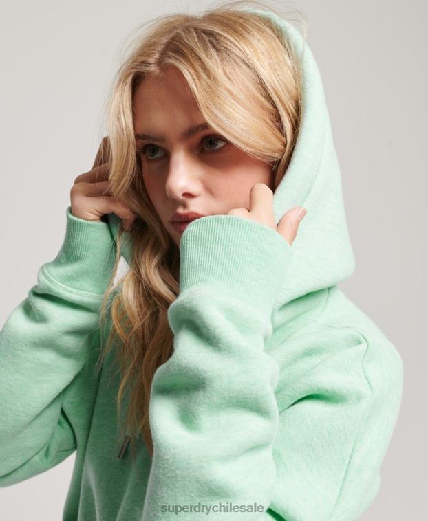 mujer Superdry verde sudadera corta con logo vintage 2R68Z3319