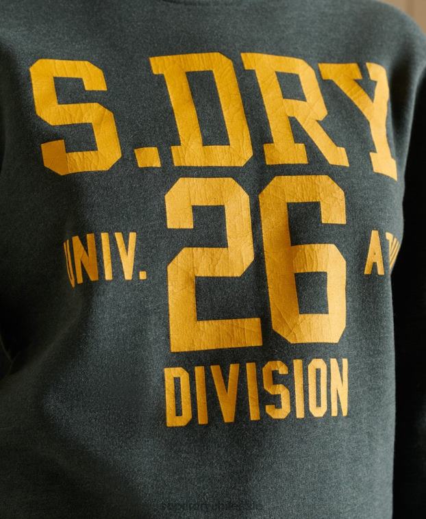 mujer Superdry verde sudadera oversize con equipo de atletismo 2R68Z6170