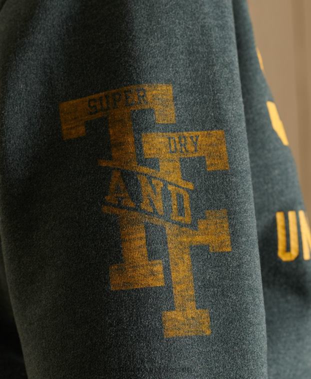 mujer Superdry verde sudadera oversize con equipo de atletismo 2R68Z6170