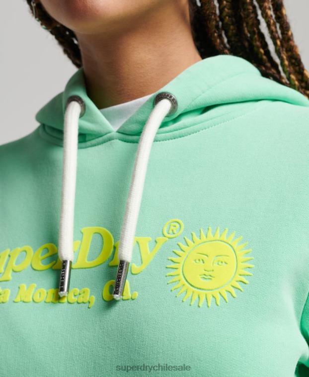 mujer Superdry verde sudadera vintage con capucha 2R68Z2315