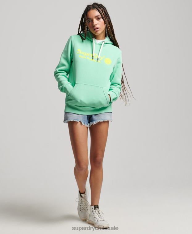 mujer Superdry verde sudadera vintage con capucha 2R68Z2315