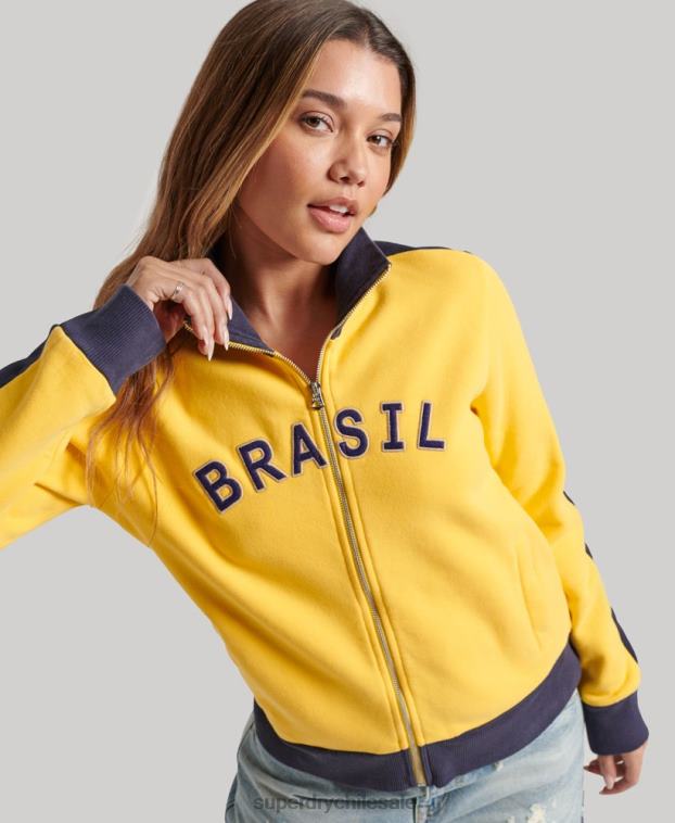 mujer Superdry x Ringspun amarillo camiseta de fútbol brasil 2R68Z3304