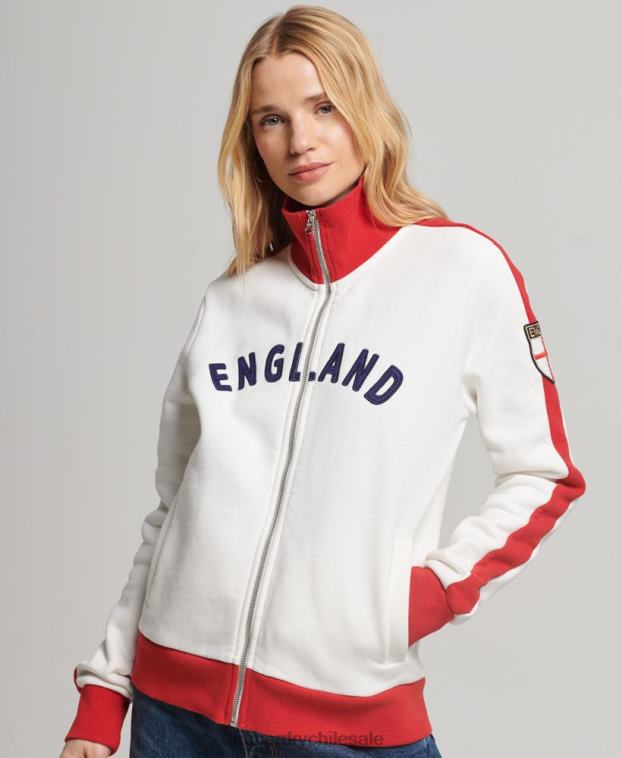 mujer Superdry x Ringspun blanco camiseta de fútbol de Inglaterra 2R68Z3302