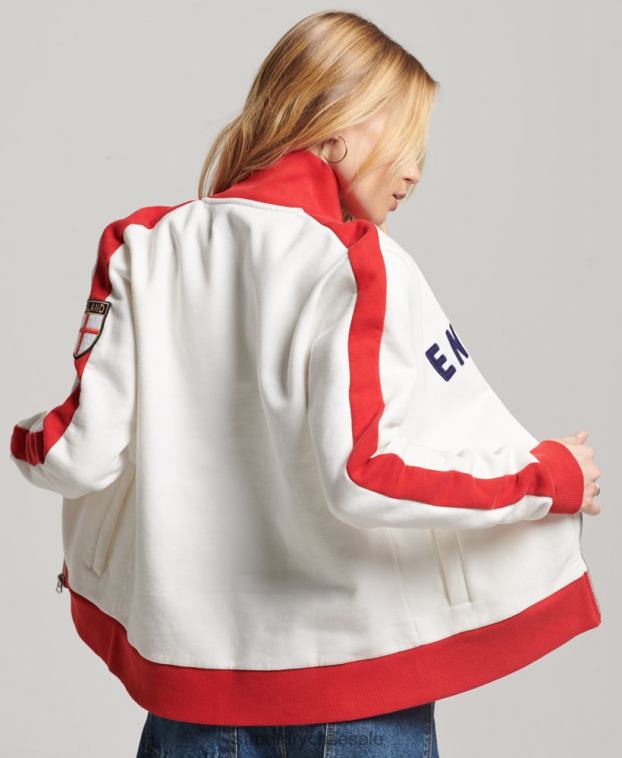 mujer Superdry x Ringspun blanco camiseta de fútbol de Inglaterra 2R68Z3302