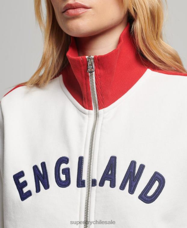 mujer Superdry x Ringspun blanco camiseta de fútbol de Inglaterra 2R68Z3302
