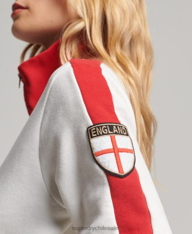 mujer Superdry x Ringspun blanco camiseta de fútbol de Inglaterra 2R68Z3302
