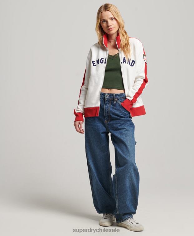mujer Superdry x Ringspun blanco camiseta de fútbol de Inglaterra 2R68Z3302