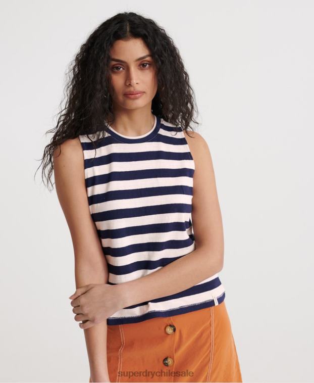 mujer Superdry Armada chaleco de rayas de verano 2R68Z3087