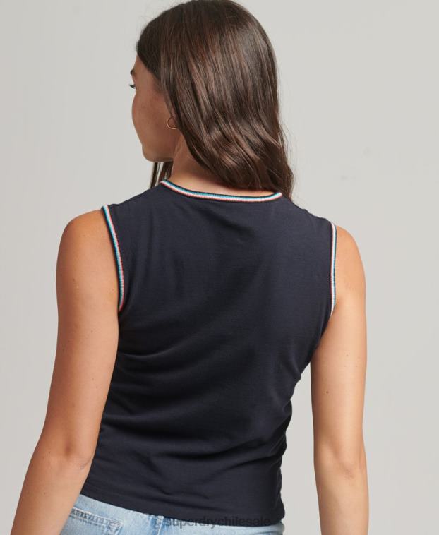 mujer Superdry Armada playera sin mangas con rayas cali 2R68Z6508