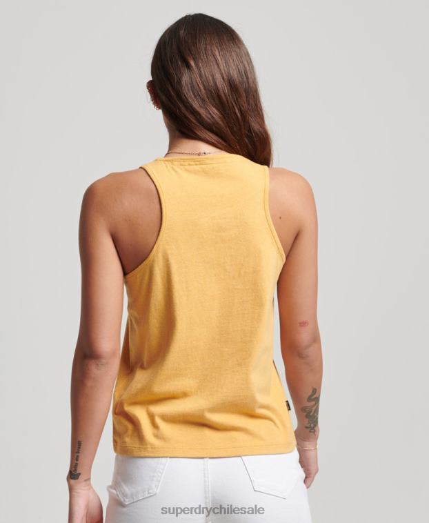 mujer Superdry amarillo chaleco con logo vintage 2R68Z3002