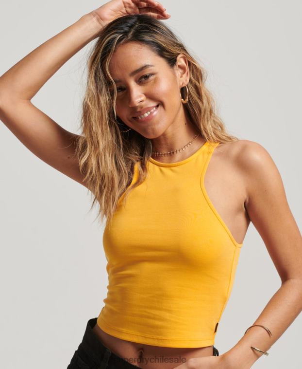 mujer Superdry amarillo playera sin mangas con diseño de jersey de estudios 2R68Z2969