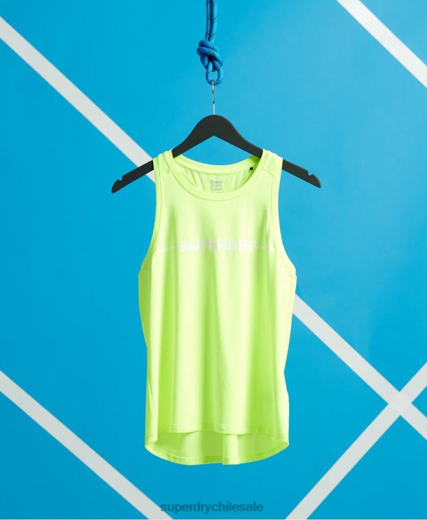 mujer Superdry amarillo tops de chaleco de gimnasio de entrenamiento 2R68Z3082