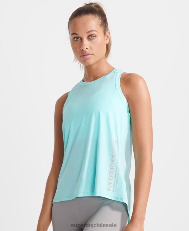 mujer Superdry azul top sin mangas refrescante 2R68Z4211