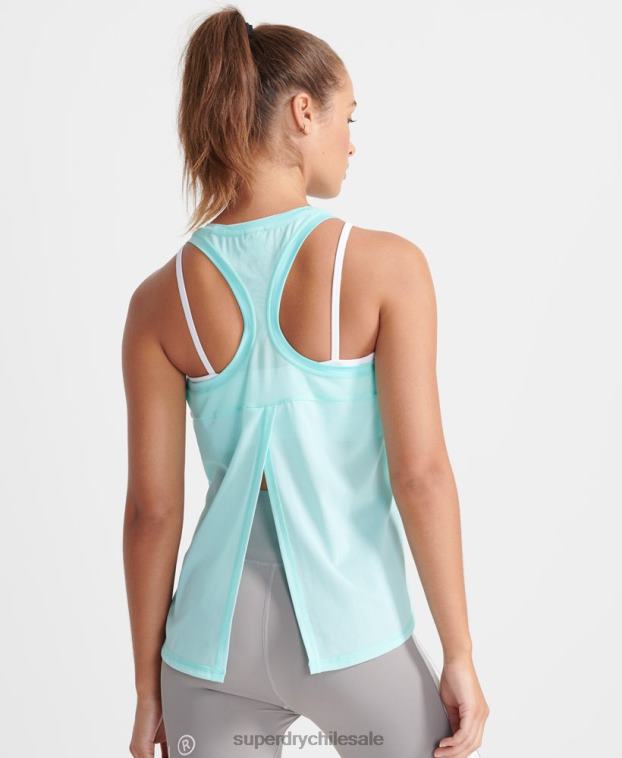 mujer Superdry azul top sin mangas refrescante 2R68Z4211