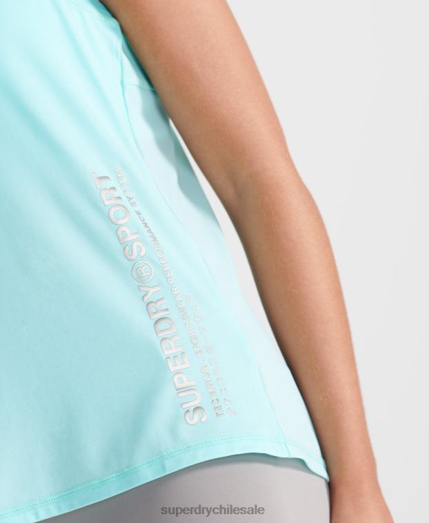 mujer Superdry azul top sin mangas refrescante 2R68Z4211