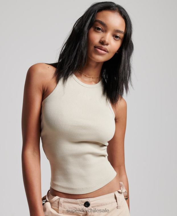 mujer Superdry beige camiseta sin mangas esencial 2R68Z2896