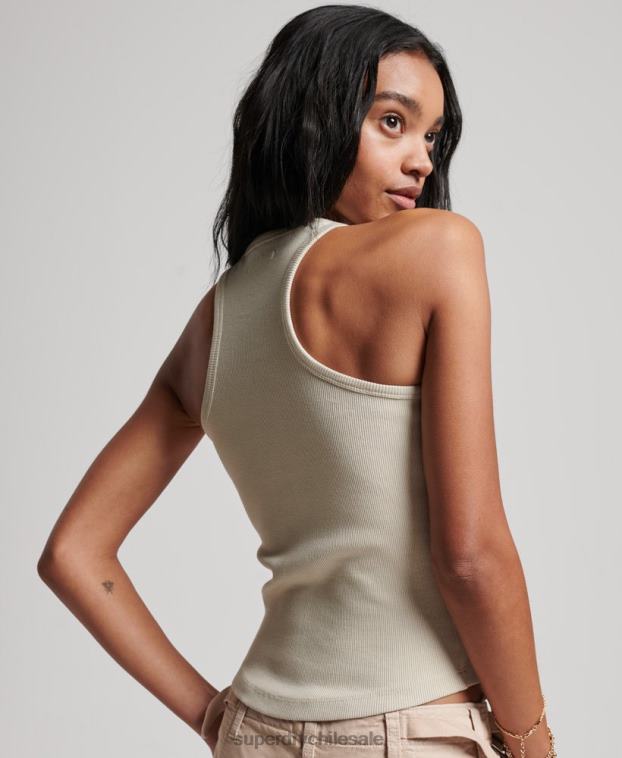 mujer Superdry beige camiseta sin mangas esencial 2R68Z2896