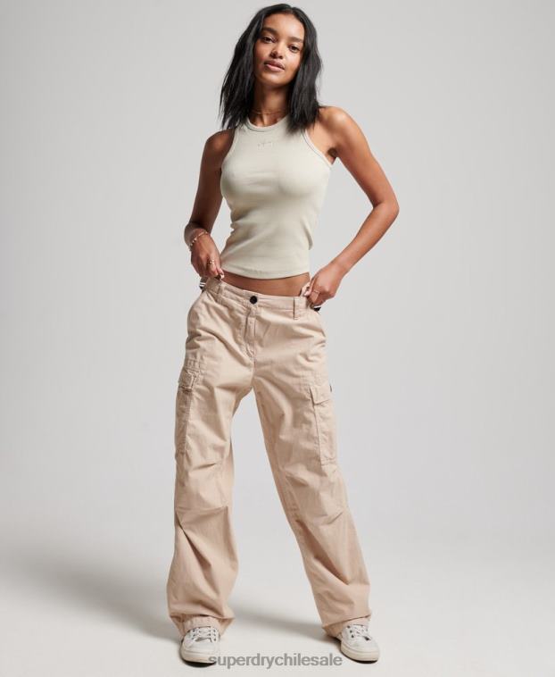 mujer Superdry beige camiseta sin mangas esencial 2R68Z2896