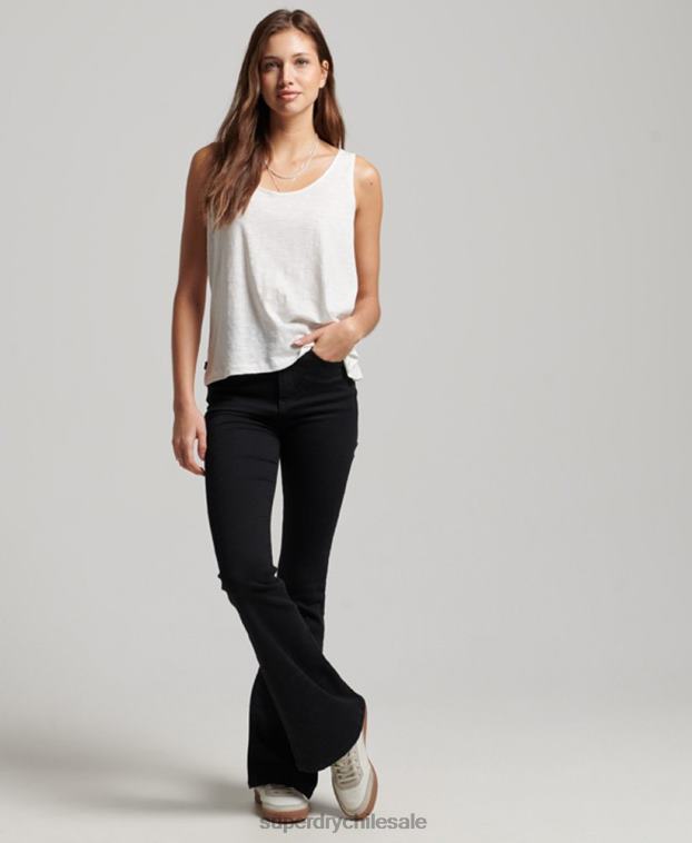mujer Superdry blanco camiseta sin mangas de jersey de estudios 2R68Z3006