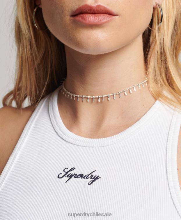 mujer Superdry blanco camiseta sin mangas esencial 2R68Z3008