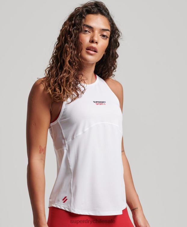 mujer Superdry blanco chaleco activo 2R68Z2916