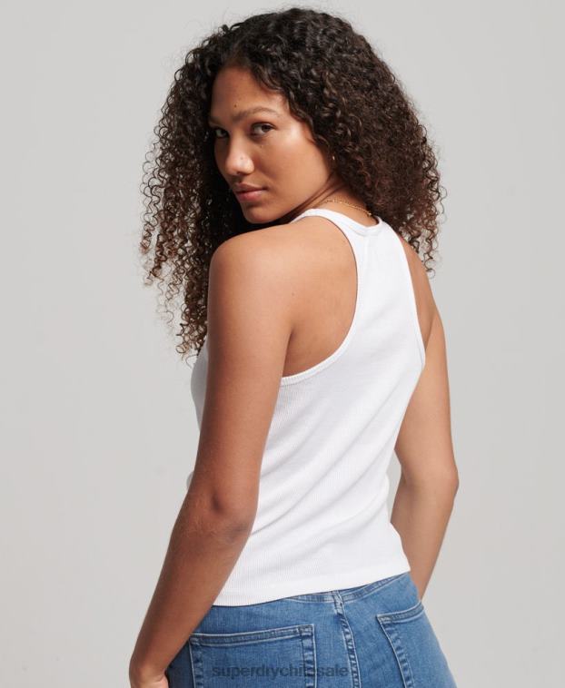 mujer Superdry blanco chaleco de corredor 2R68Z2895