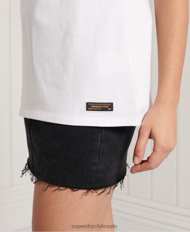 mujer Superdry blanco chaleco militar con logo 2R68Z3060