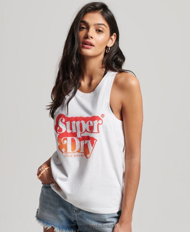 mujer Superdry blanco top sin mangas vintage shadow 2R68Z2216