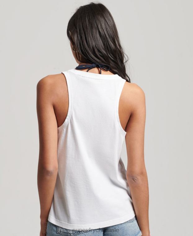 mujer Superdry blanco top sin mangas vintage shadow 2R68Z2216
