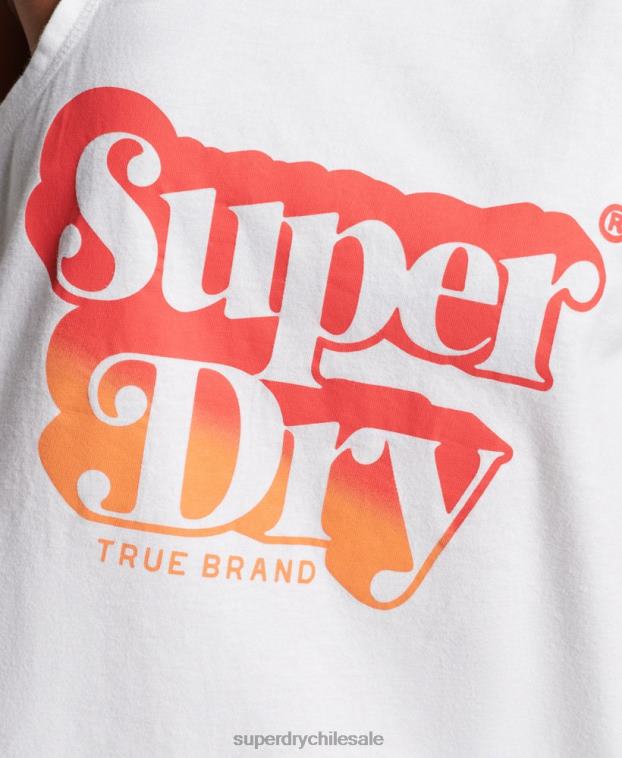 mujer Superdry blanco top sin mangas vintage shadow 2R68Z2216