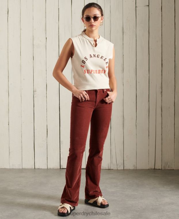 mujer Superdry crema camiseta sin mangas de banda bohemia 2R68Z3079