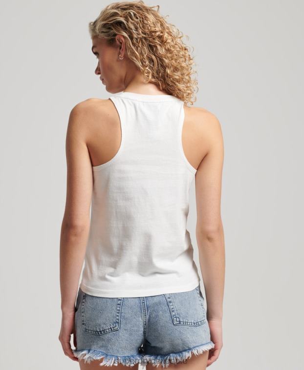 mujer Superdry crema chaleco de recuerdo de ciudad vintage 2R68Z2275
