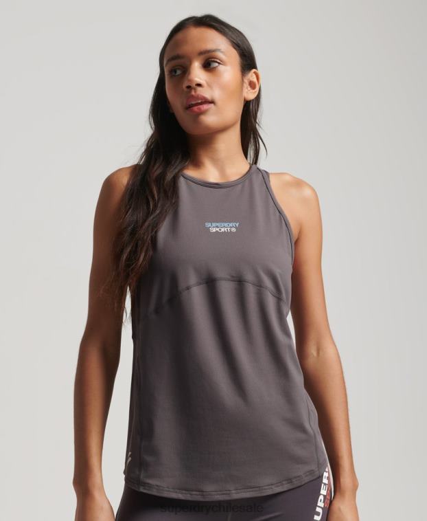 mujer Superdry gris chaleco activo 2R68Z2978