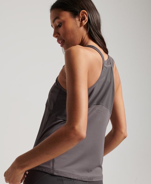 mujer Superdry gris chaleco activo 2R68Z2978