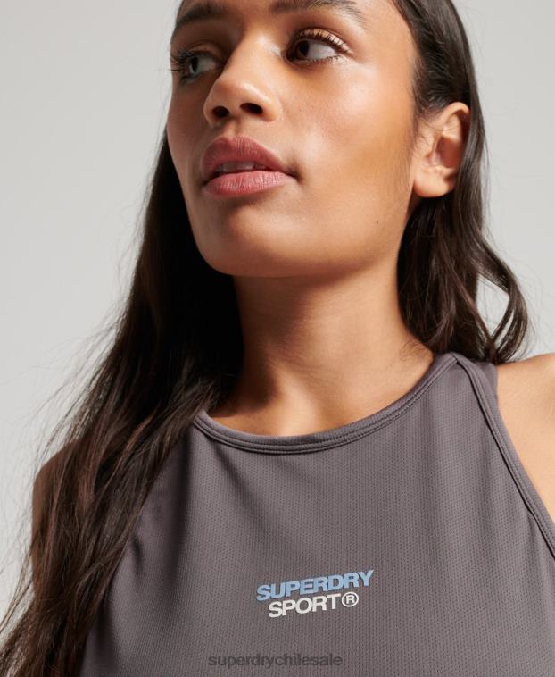 mujer Superdry gris chaleco activo 2R68Z2978