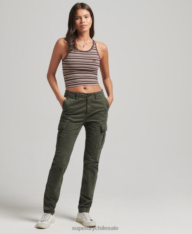 mujer Superdry marrón chaleco vintage con rayas cali 2R68Z3022