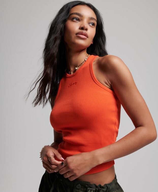mujer Superdry naranja camiseta sin mangas esencial 2R68Z2980