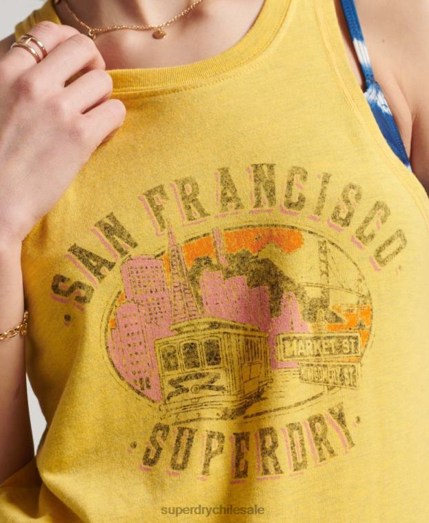 mujer Superdry naranja chaleco de recuerdo de ciudad vintage 2R68Z2199