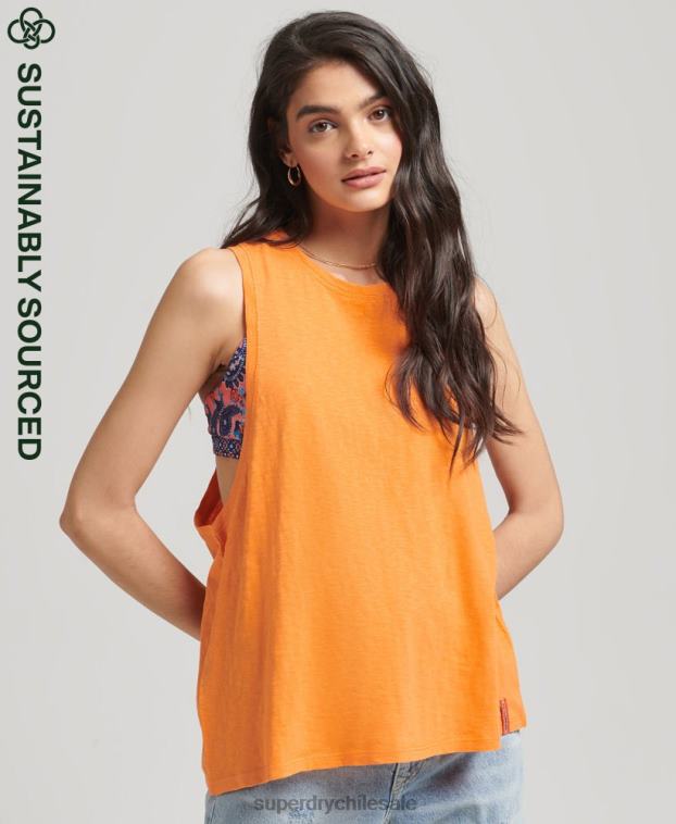 mujer Superdry naranja chaleco ranchero surf vintage de algodón orgánico 2R68Z6573