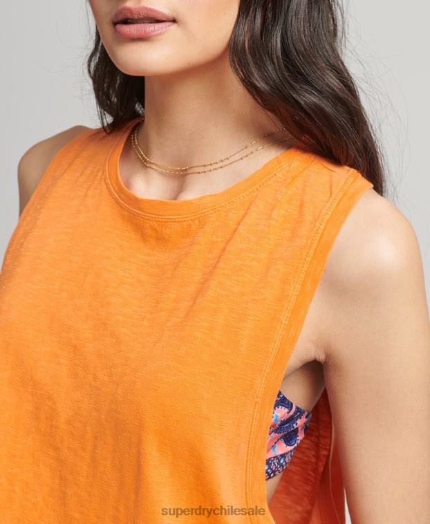 mujer Superdry naranja chaleco ranchero surf vintage de algodón orgánico 2R68Z6573