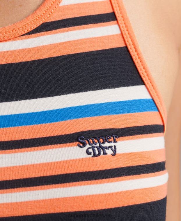 mujer Superdry naranja chaleco vintage con rayas cali 2R68Z6586