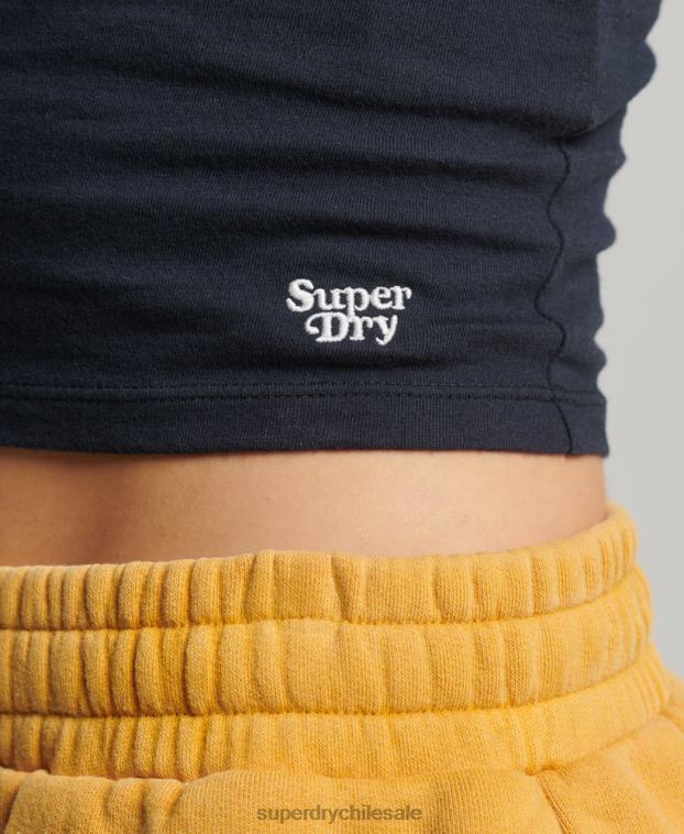 mujer Superdry naranja top de surf con rayas vintage 2R68Z2941