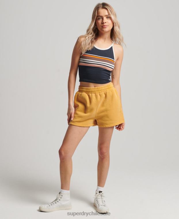 mujer Superdry naranja top de surf con rayas vintage 2R68Z2941