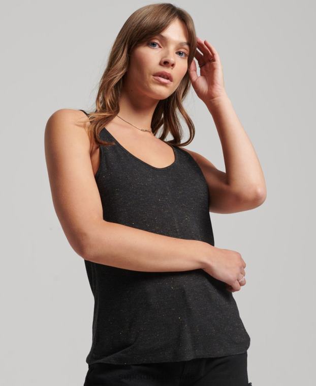 mujer Superdry negro camiseta sin mangas de jersey de estudios 2R68Z2201