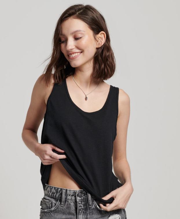 mujer Superdry negro camiseta sin mangas de jersey de estudios 2R68Z2868