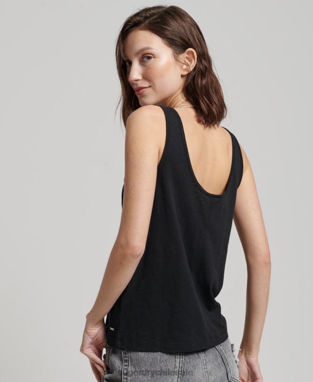 mujer Superdry negro camiseta sin mangas de jersey de estudios 2R68Z2868