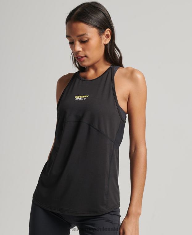 mujer Superdry negro chaleco activo 2R68Z2977