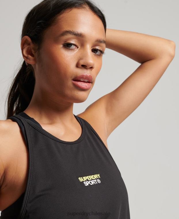 mujer Superdry negro chaleco activo 2R68Z2977