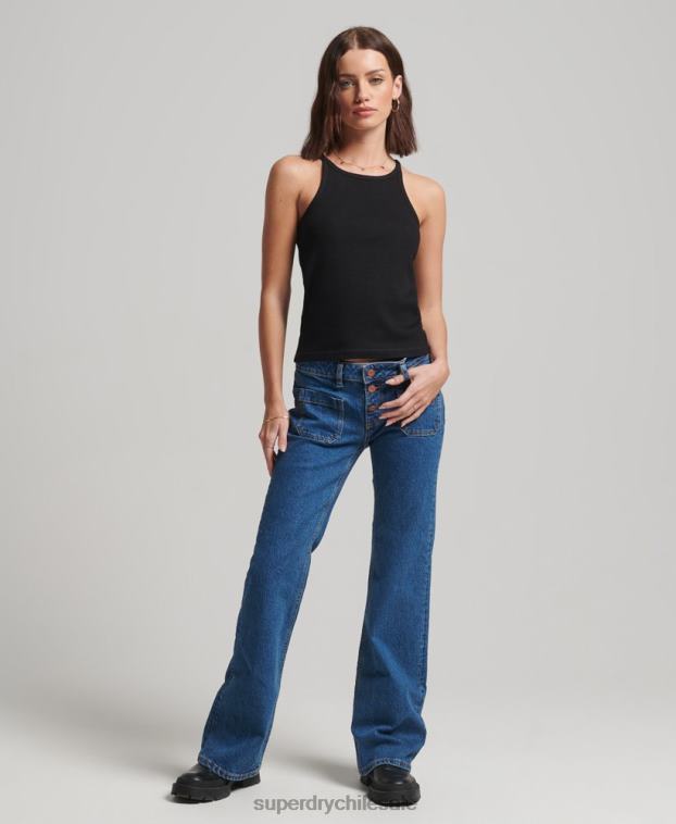 mujer Superdry negro chaleco de corredor 2R68Z2882